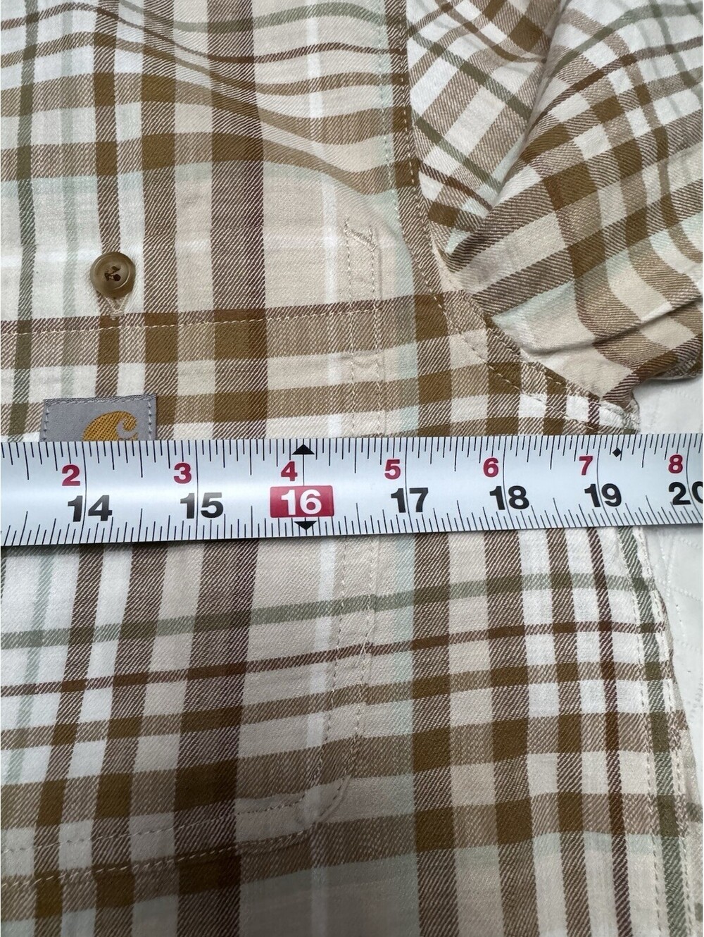 Carhartt Men's Rugged Flex Relaxed Fit Plaid Long Sleeve Button-Up Shirt Size S - Picture 6 of 7